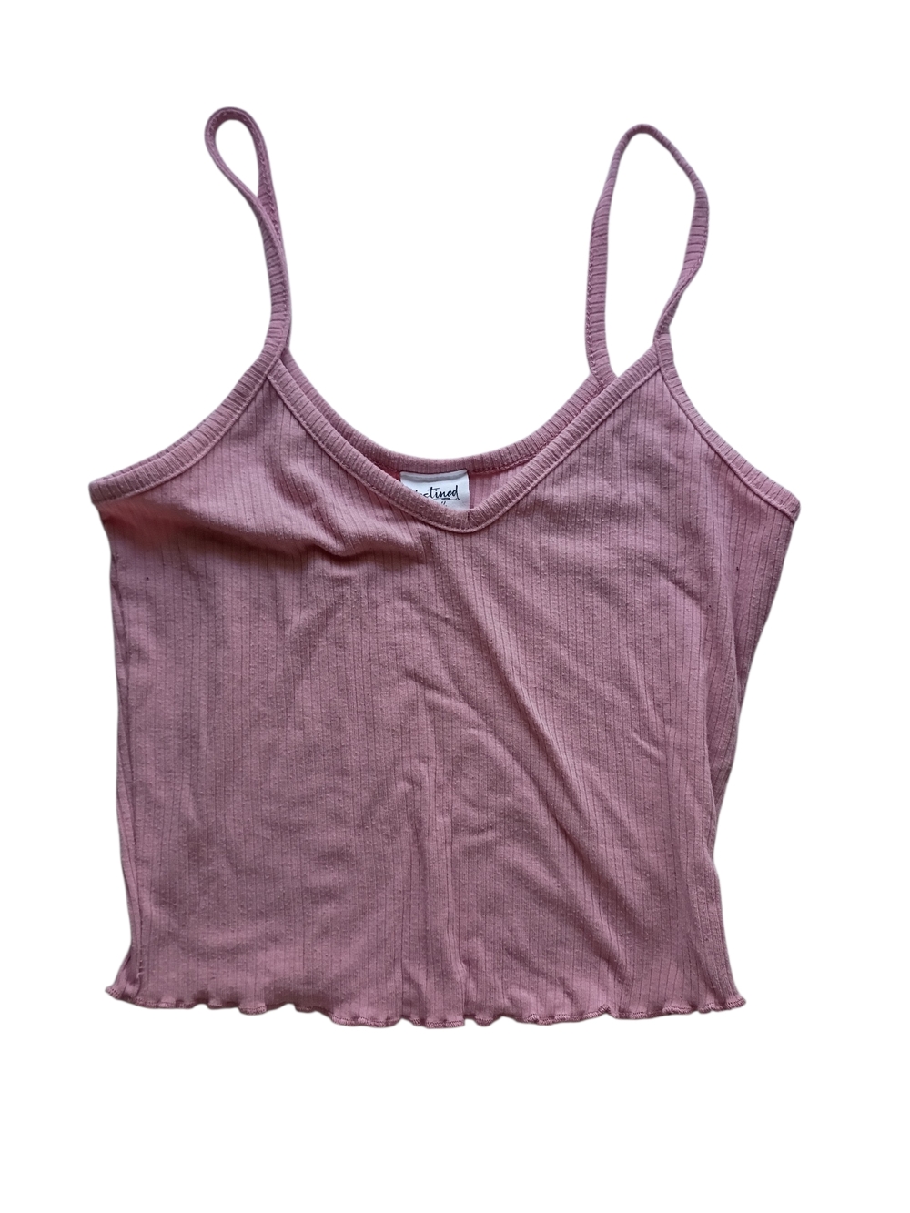 Ribbed Mauve Cami with Lettuce Hem - Unbranded